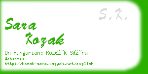 sara kozak business card